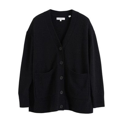 Chinti & Parker Fine-knit Cashmere Cardigan In Black