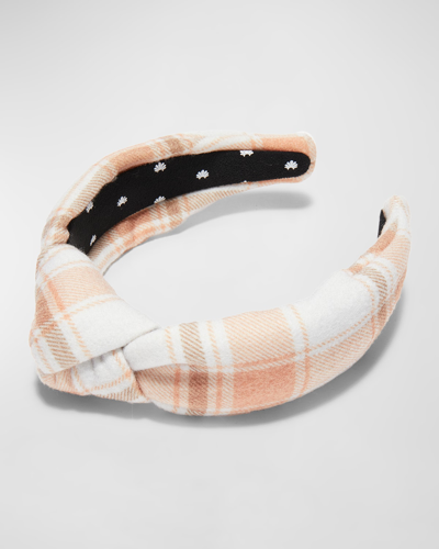 Lele Sadoughi Knotted Plaid Headband In Harvest Plaid