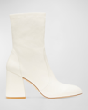 Stuart Weitzman Curveblock 85mm Ankle Boots In Cream.