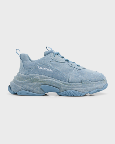 Balenciaga Men's Triple S Sneaker Denim In 4000 Blue