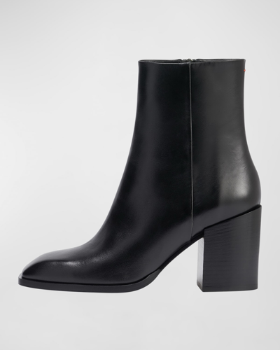 Aeyde Leandra Calfskin Modern Booties In Black