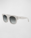 Celine Glittery Bold Acetate Square Sunglasses In Sgun/blu