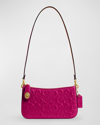 Coach Penn Shoulder Bag In Signature Leather In Brass/magenta