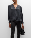 Zadig & Voltaire Telia Satin Blouse In Noir