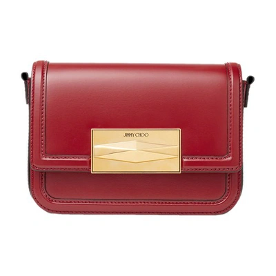 Jimmy Choo Leather Diamond Cross-body Bag In Cranberry_gold