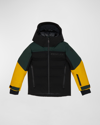 Moncler Boy's New Montmiral Color Block Jacket In Black