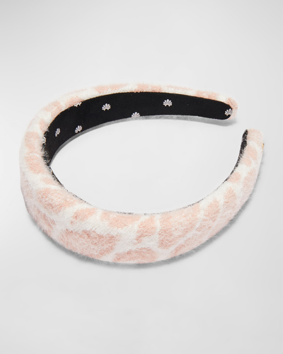 Lele Sadoughi Alice Leopard Knit Headband In Pink Leopard
