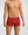 Hanro Men's 2-pack Cotton Essentials Boxer Briefs In Red Ochrefresh Gr