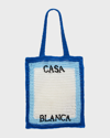 Casablanca Atlantis Crochet-knit Tote Bag In Blue