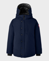 Canada Goose Kids' Logan Hooded 625 Fill Power Down Parka In Atlantic Nav