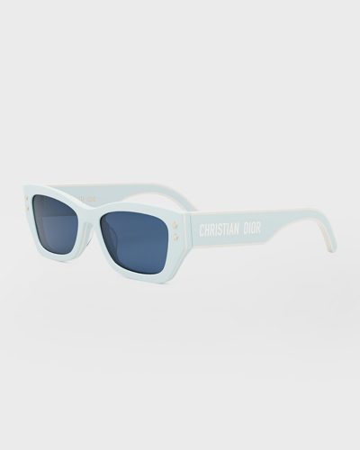 Dior Pacific 53mm Rectangular Sunglasses In Shiny Light Blue