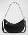 Coach Crescent Glovetanned Leather Shoulder Bag In Lhblack