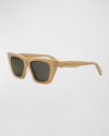 Celine Bold Glittery Acetate Cat-eye Sunglasses In Beigo