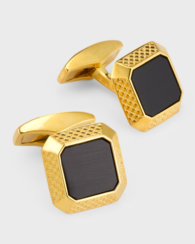 Tateossian Men's Gold-plated Black Onyx Cufflinks