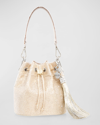 Judith Leiber Piper Medium Crystal Bucket Bag In Silver Prosecco
