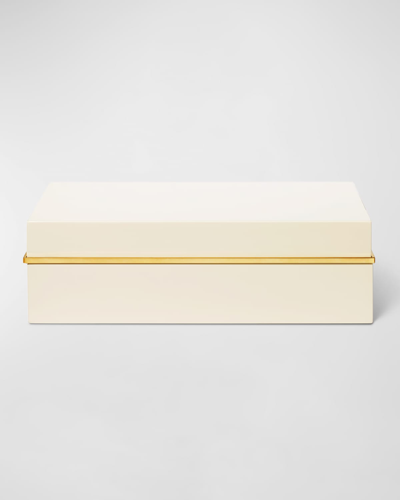 Aerin Piero Lacquer Box, 9" In Cream