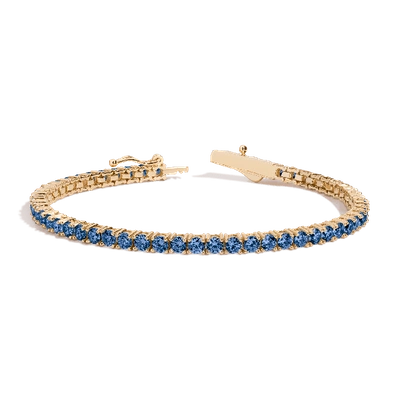 Aurate New York Blue Sapphire Tennis Bracelet In Yellow