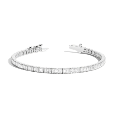 Aurate New York Baguette Diamond Tennis Bracelet In Rose