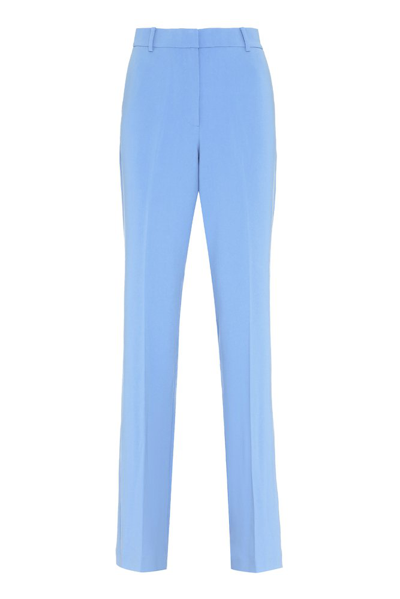 Michael Michael Kors Tailored-cut Straight-leg Trousers In Blue