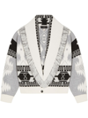 Alanui Icon Jacquard Cardigan Bomber In Grey