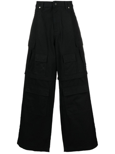 Ambush Cargo Cotton Wide Pants In Black
