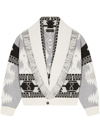 Alanui Icon Jacquard Cardigan Bomber In Grey