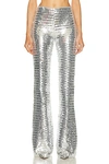 Simon Miller Robo Sequined High-rise Wide-leg Pants In Satellite Silver