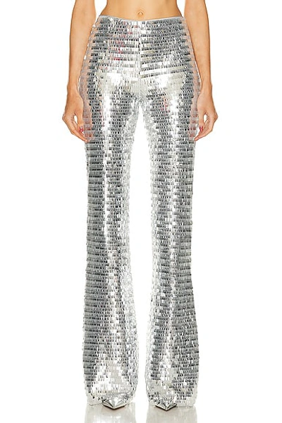 Simon Miller Robo Sequined High-rise Wide-leg Trousers In Grey