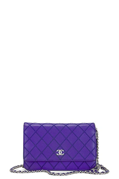 Pre-owned Chanel Quilted Coco Mark Chain Shoulder Bag In Purple
