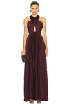 A.l.c Athena Pleated Halter A-line Maxi Dress In Chicory