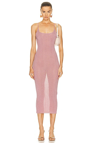 Zeynep Arcay Sparkle Spagetti Maxi Dress In Pink