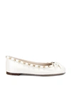 Valentino Rockstud Ballerina Flat In Ivory