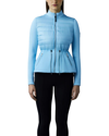 Mackage Joyce Mixed Media Peplum Jacket In Blue