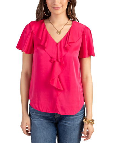 Trina Turk Larisa Silk-blend Top In Pink