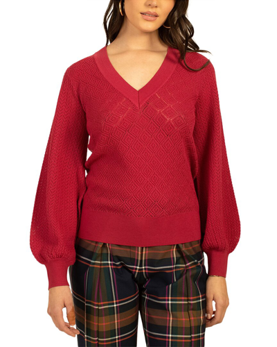 Trina Turk Evening Sun Wool Sweater In Red