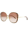 Chloé Novelty 63mm Oversize Round Sunglasses In Gold