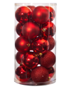 Nearly Natural Set Of 20 Shatterproof Christmas Tree Ornaments In Red