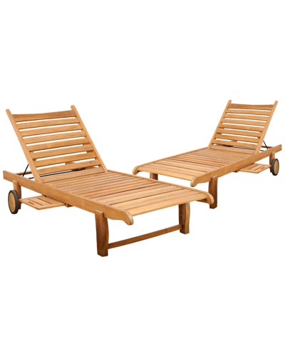 Amazonia Teak 2pc Outdoor Patio Loungers