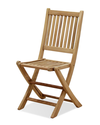 Amazonia Teak 2pc Outdoor Patio Folding Dining Chairs