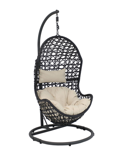 Sunnydaze Cordelia Hanging Egg Chair With Stand In Cream