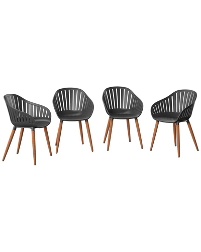 Amazonia 4 Piece Resin Chair Patio Black Eucalyptus Finish