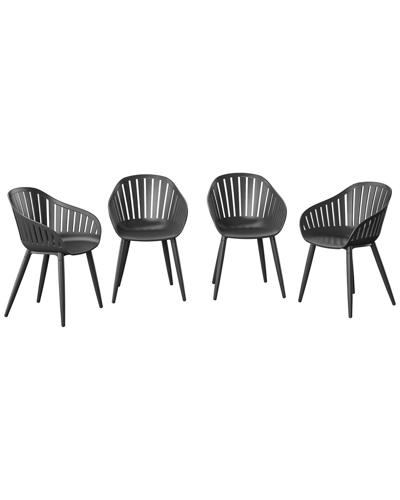 Amazonia 4 Piece Black Aluminium Chair Patio