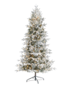 Nearly Natural 7.5ft Flocked Manchester Spruce Artificial Christmas Tree In Green