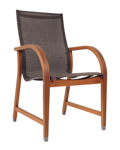 Amazonia Outdoor Patio 4pc Outdoor Patio Brown Wood Armchairs