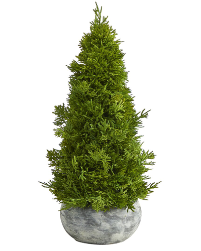Nearly Natural 18in Cypress Cone Artificial Tree In Green