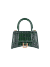 Balenciaga Women's Hourglass Xs Handbag Crocodile Embossed In Green