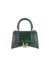 Balenciaga Borsetta Hourglass Xs Con Lavorazione Coccodrillo Da Donna In Verde In Forest Green