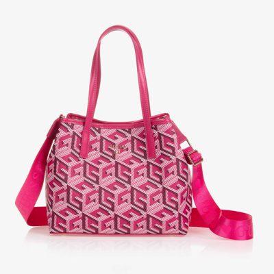 Guess Kids' Girls Pink Faux Leather Handbag (27cm)
