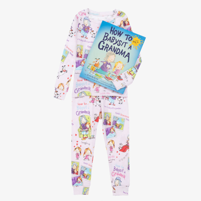 Hatley Books To Bed Kids' Girls Pale Pink Cotton Pyjamas & Book Set