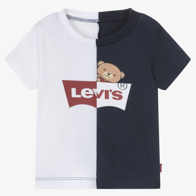 Levi's Babies'  Boys Blue & White Teddy Bear T-shirt
